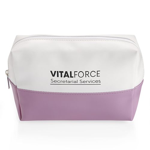 Branded Pastel Coloured Toiletry Bag Pink Front