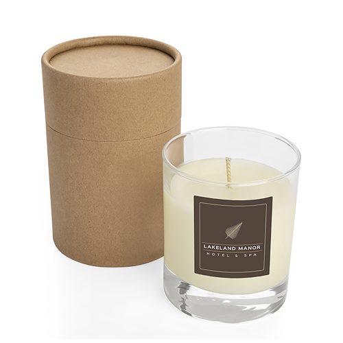 Candle in a Whisky Tumbler Glass Brown Tube