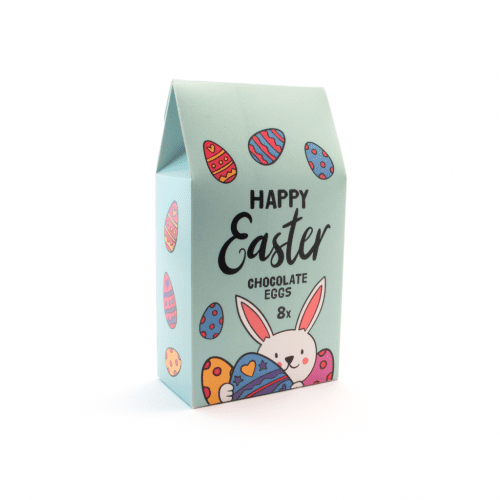 Easter Eco Carton Hollow Chocolate Eggs x8 Blue