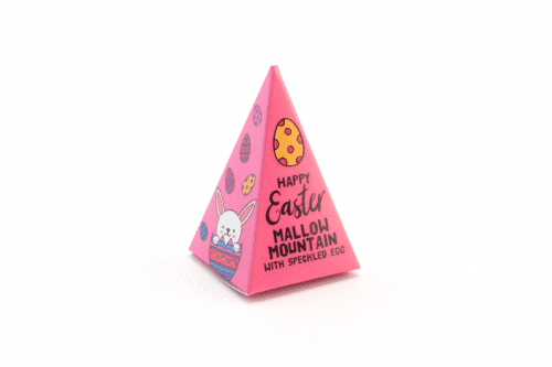 Easter Eco Pyramid Box Mallow Mountain with Speckled Egg Pink