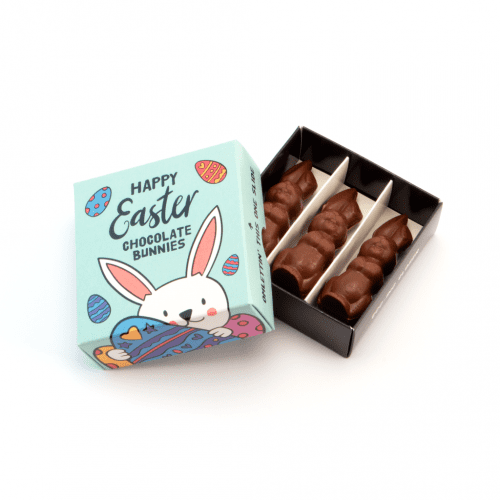 Easter Eco Treat Box Chocolate Bunnies Open