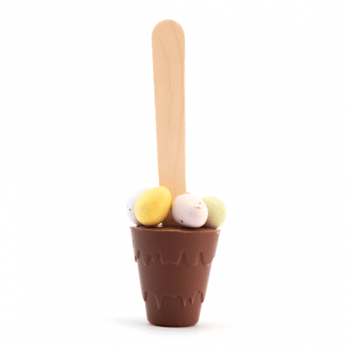 Easter Info Card Hot Choc Spoon with peckled Eggs Details