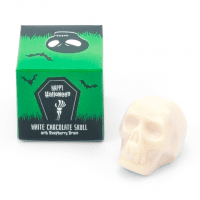 Halloween Eco Mini Cube Box White Chocolate Skulls x1
