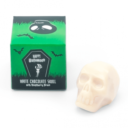 Halloween Eco Mini Cube Box White Chocolate Skulls x1 Main