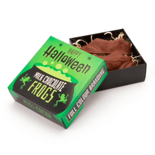Halloween Eco Treat Box Milk Chocolate Frogs x2 Open