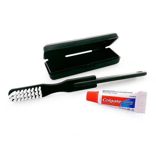 Promotional Black Travel Toothbrush Set with Colgate Toothpaste