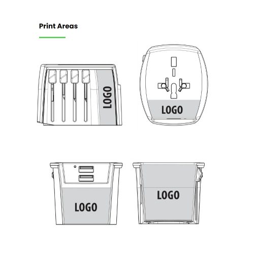 Skross MUV USB Travel Adapters print area