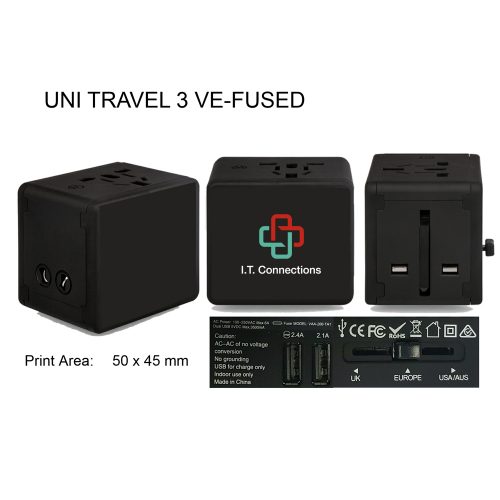 UNI 3 VE 2 USB Universal Travel Adapter main