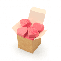 Valentines Eco Kraft Cube Raspberry Heart Chocolate Truffles