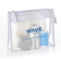 Work From Home Set in a Clear PVC White Trim Bag