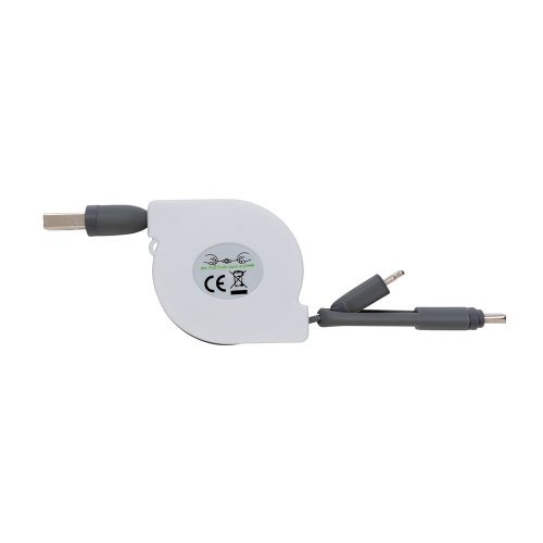 3 In 1 Retractable Cable White View 3