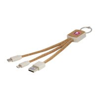 Bates Wheat Straw And Cork 3-In-1 Charging Cable
