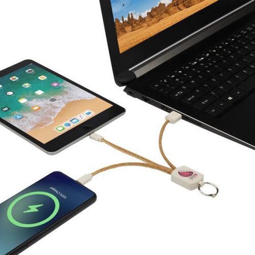 Bates Wheat Straw And Cork 3 In 1 Charging Cable View 2