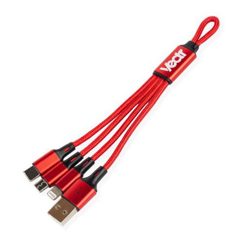 Braided 3 In 1 Cable Red
