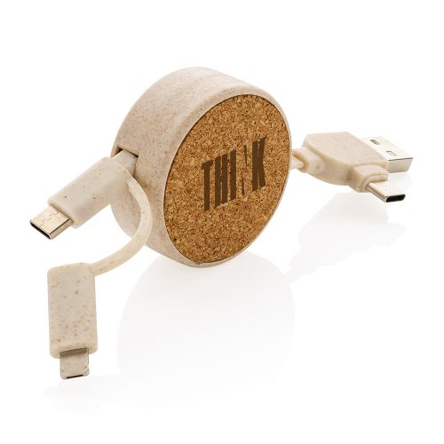 Cork And Wheat 6 In 1 Retractable Cable Main