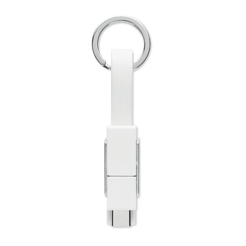 Key Ring With 4 In 1 Charging Cable White View 4