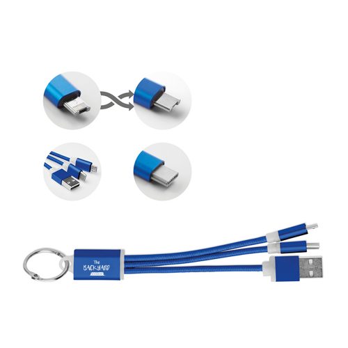 Key Ring With USB Type C Cable Blue Main copy