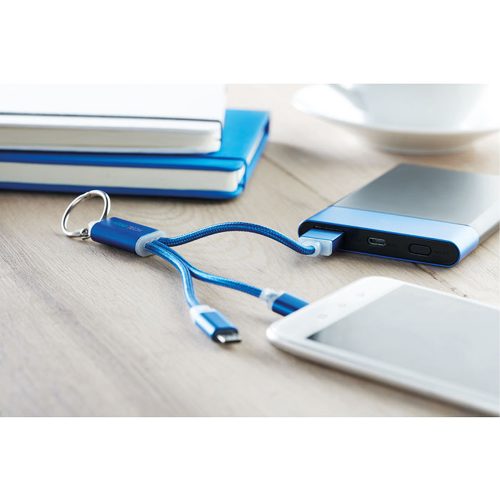 Key Ring With USB Type C Cable Blue View 2