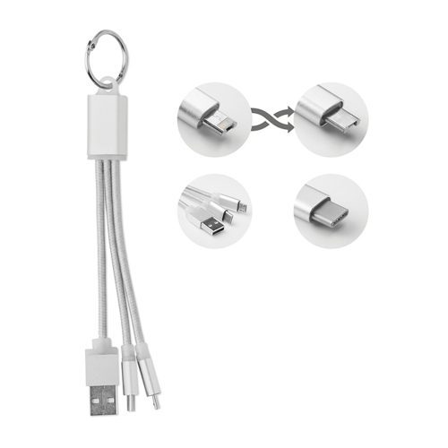 Key Ring With USB Type C Cable Silver