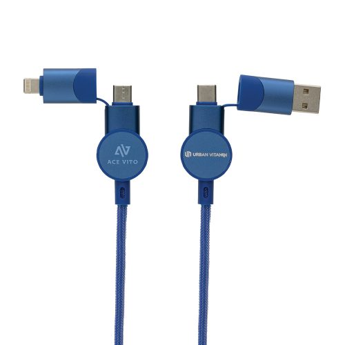 Oakland RCS Recycled Plastic 6 In 1 Fast Charging 45W Cable Blue Main