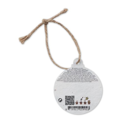 Seed Paper Christmas Ornament Bauble Back