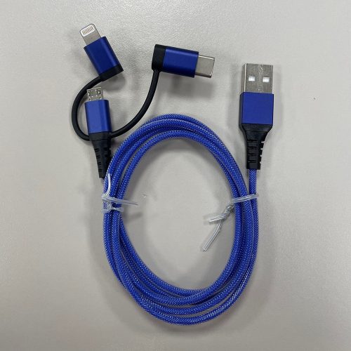 Trio 3 In 1 USB Cable Blue