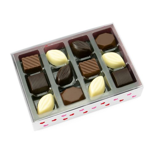 Valentines Luxury 12 Choc Box Chocolate Truffles Open