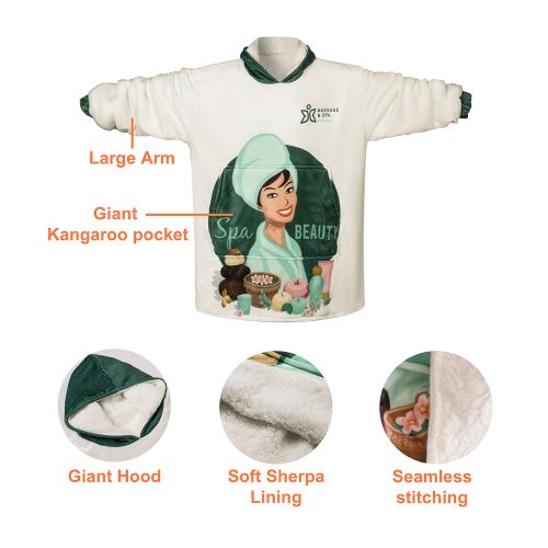 Adults Reversible Premium Sublimated Wearable Blanket 5