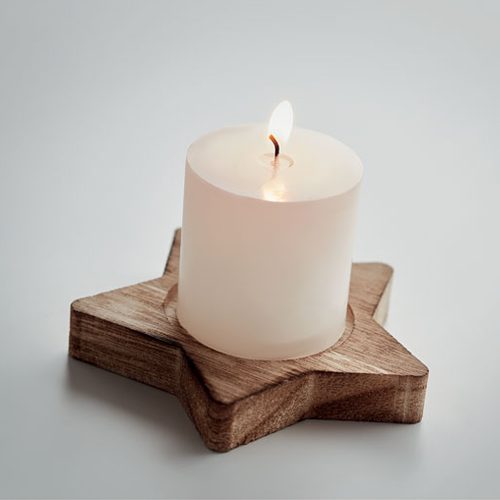 Candle On Star Wooden Base 4