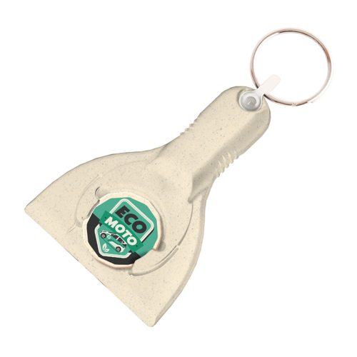 Recycled Ice Scraper Trolley Coin Keyring Sand