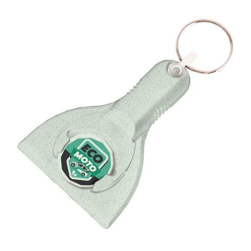 Recycled Ice Scraper Trolley Coin Keyring Seaweed