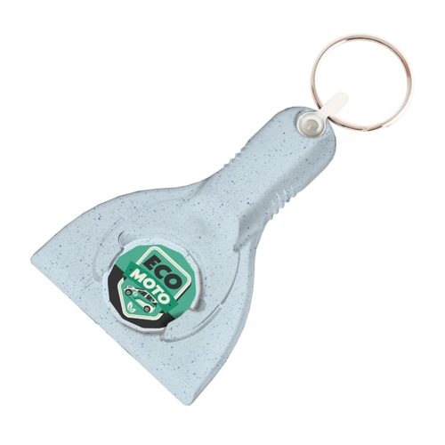 Recycled Ice Scraper Trolley Coin Keyring Sky
