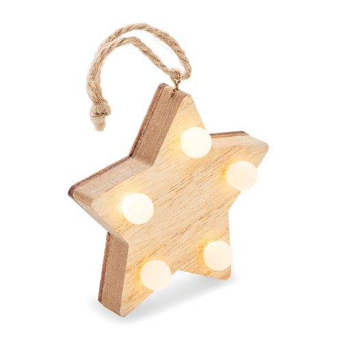 Wooden Star With Lights 2