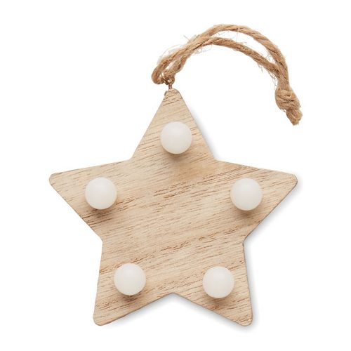 Wooden Star With Lights 3