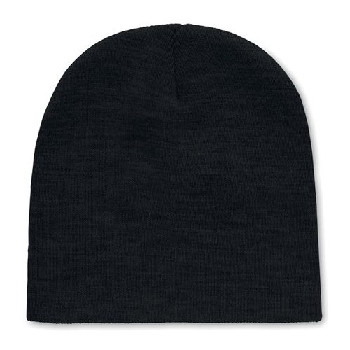 Recycled Knitted Beanie Hat Black